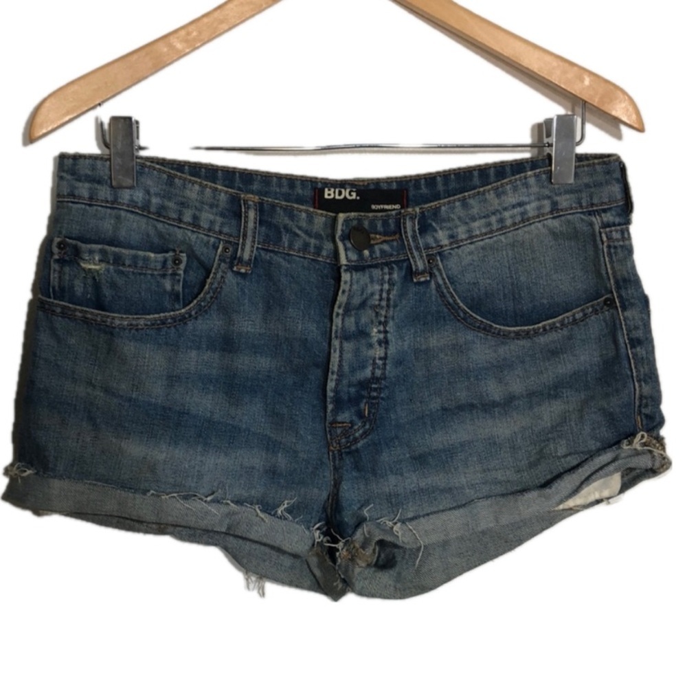 BDG Urban Outfitters Boyfriend Cuffed Vintage Frayed Hem Jean Shorts‎ Sz 26